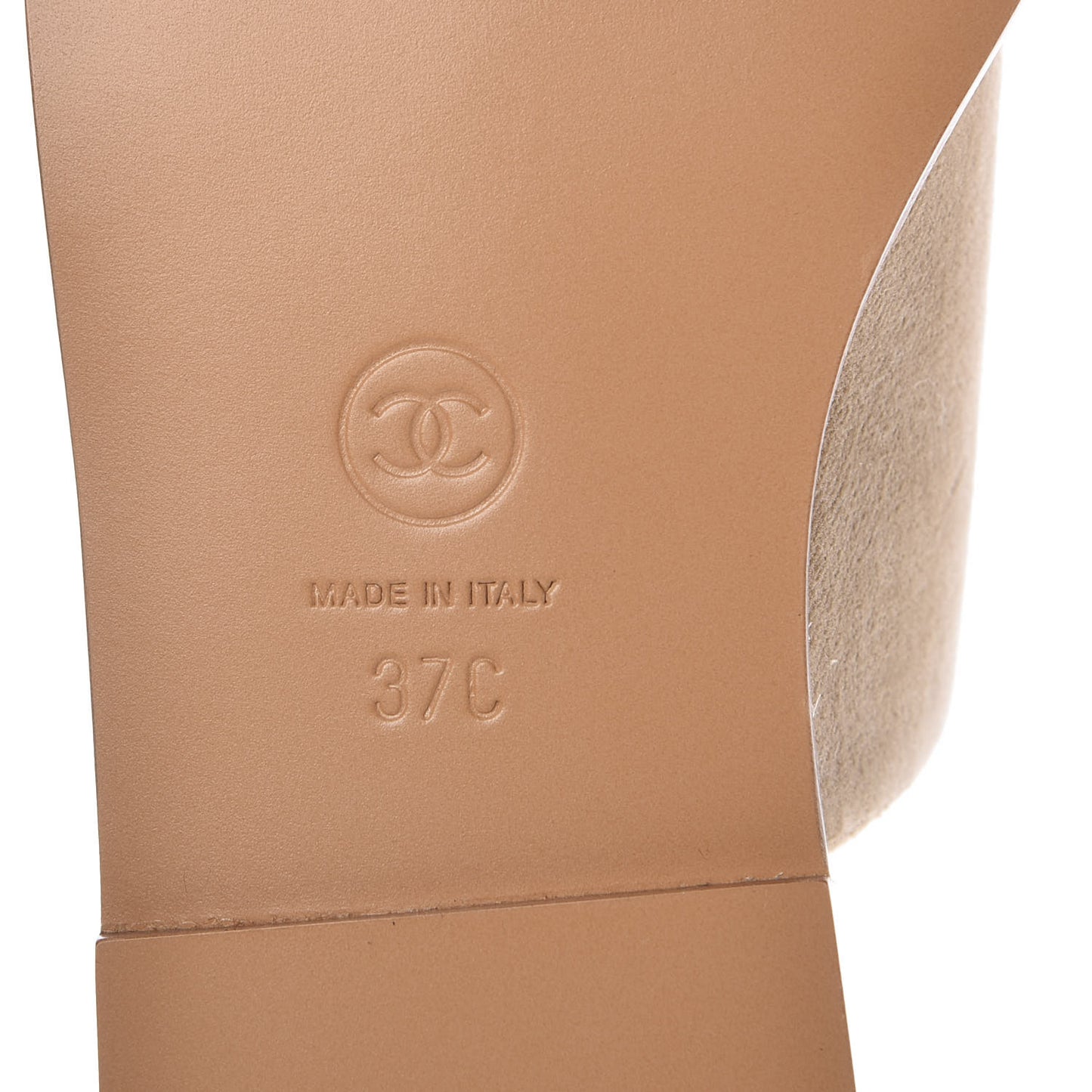 Velvet Chain Mule Sandals 37 Beige