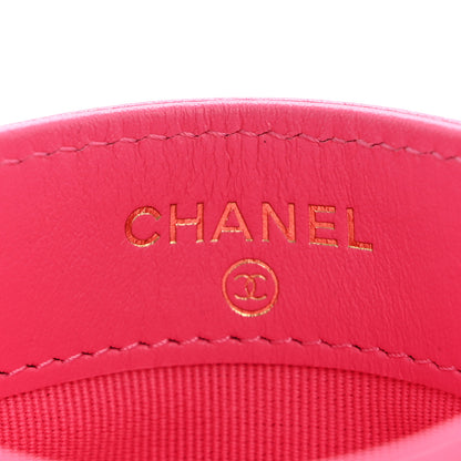 Chanel Lambskin Quilted Chanel 19 Card Holder Dark Pink 6 of 10