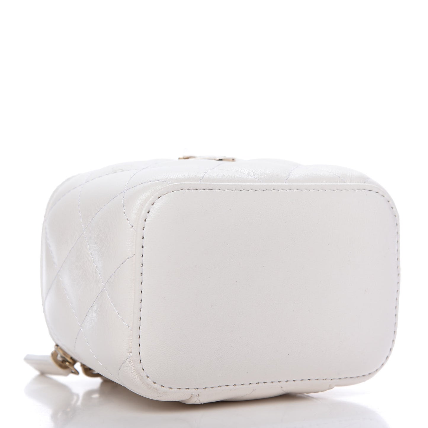 Lambskin Quilted My Chanel Lady Vanity Case With Chain White