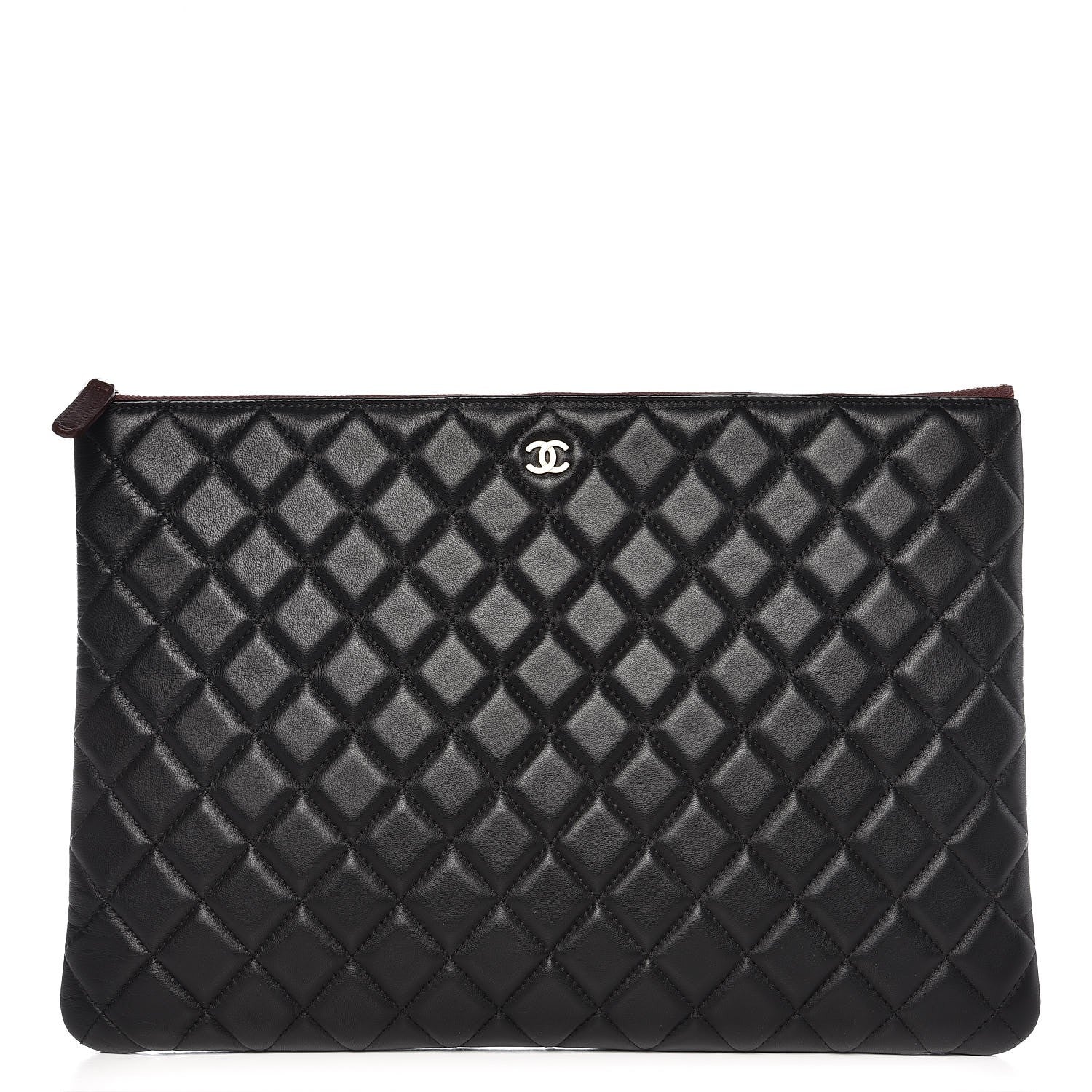 Chanel Lambskin Quilted Large Cosmetic Case Black 1 of 7