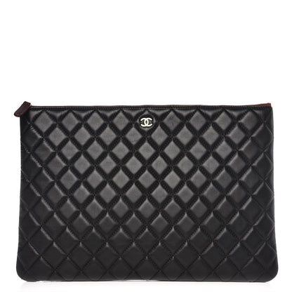 Chanel Lambskin Quilted Large Cosmetic Case Black 1 of 7