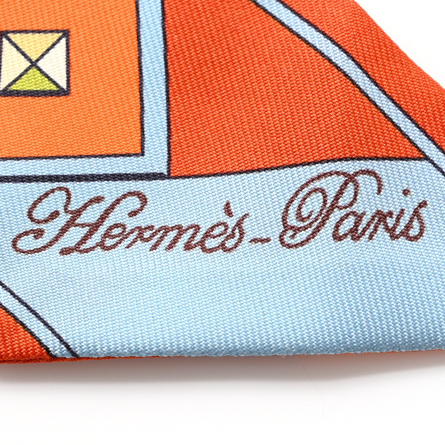 Hermes Silk Colliers et Chiens Twilly Potiron Orange Ciel 2 of 4