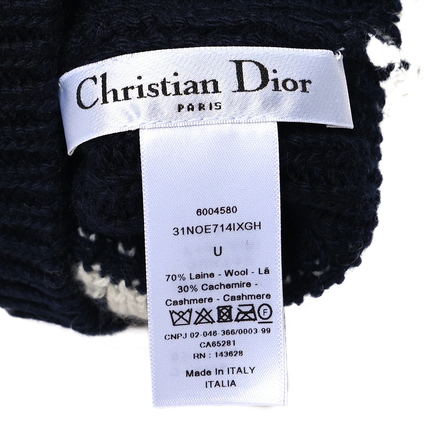 Wool Cashmere Star Beanie Blue Marine