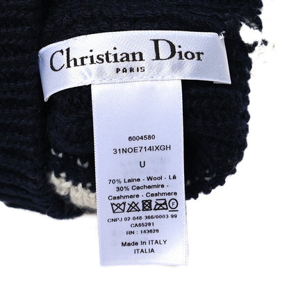 Christian Dior Wool Cashmere Star Beanie Blue Marine 4 of 4