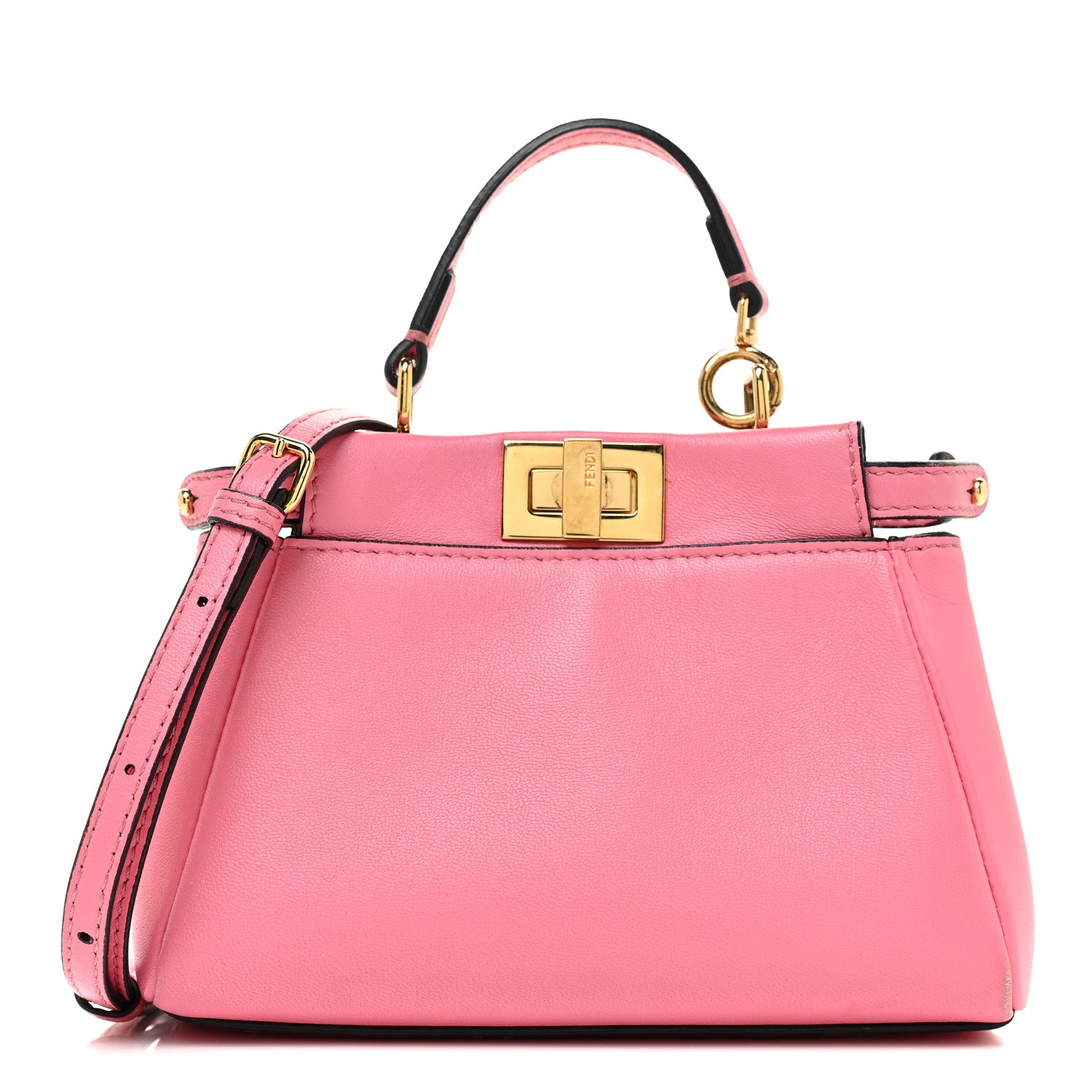 Fendi Shiny Nappa Micro Peekaboo Iconic Satchel Rosa Fluo 1 of 30