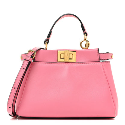 Fendi Shiny Nappa Micro Peekaboo Iconic Satchel Rosa Fluo 1 of 30