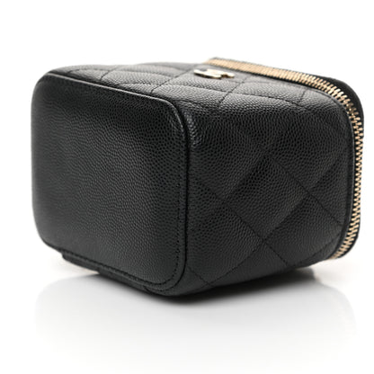 Chanel Caviar Quilted Mini Vanity Case With Chain Black 19 of 23