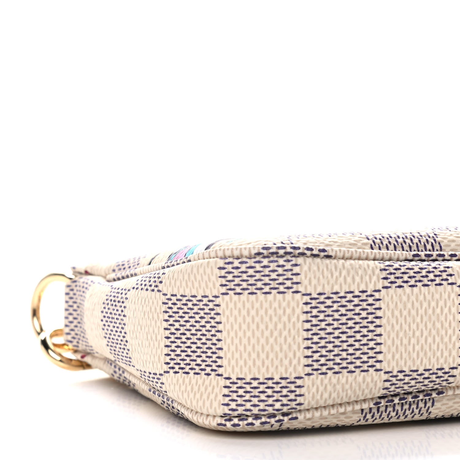 Louis Vuitton Damier Azur 2021 Christmas Animation Hollywood Mini Pochette Accessories Fuchsia 9 of 11