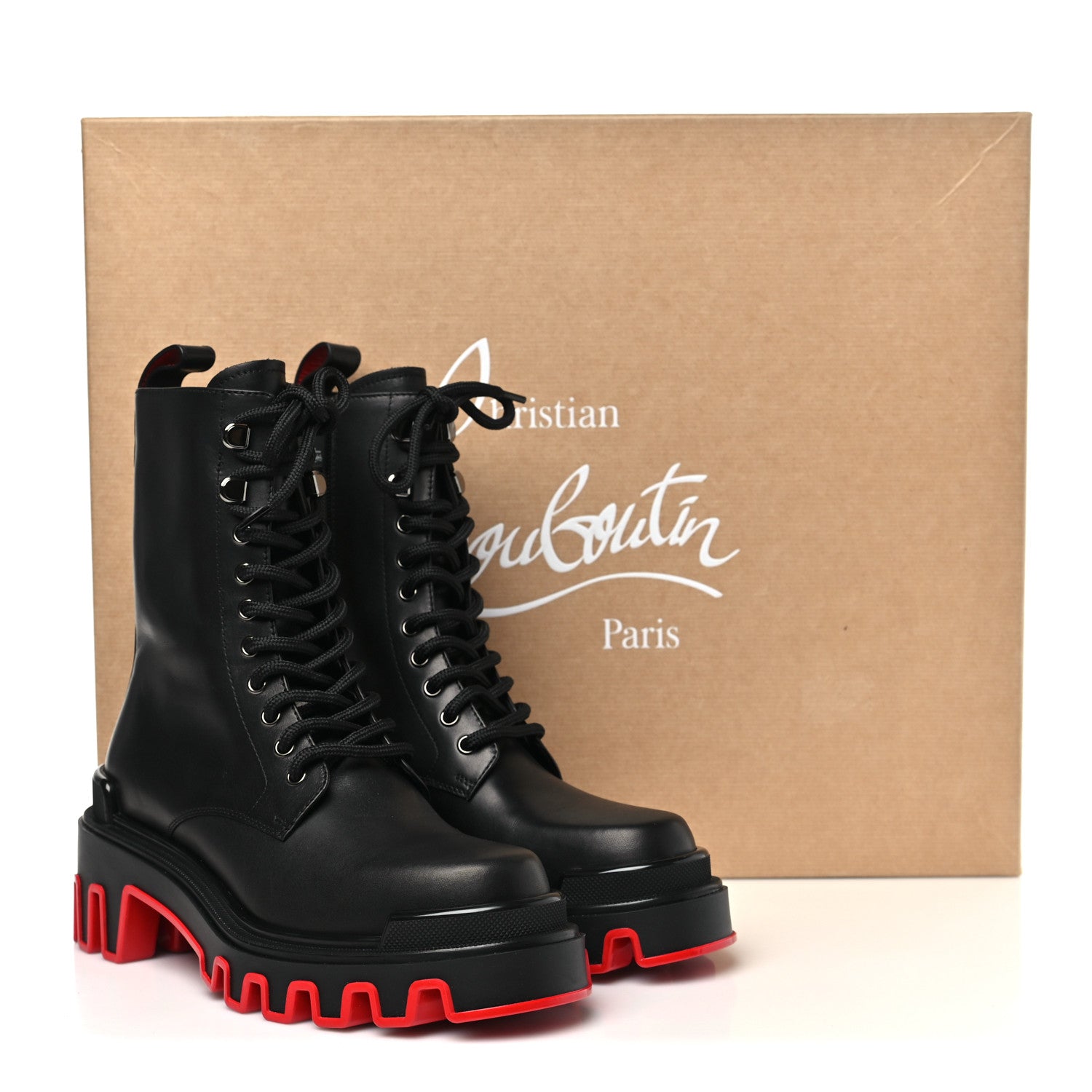 Christian Louboutin Calfskin Dune Trott Alta Flat Boots 36 Black 8 of 9