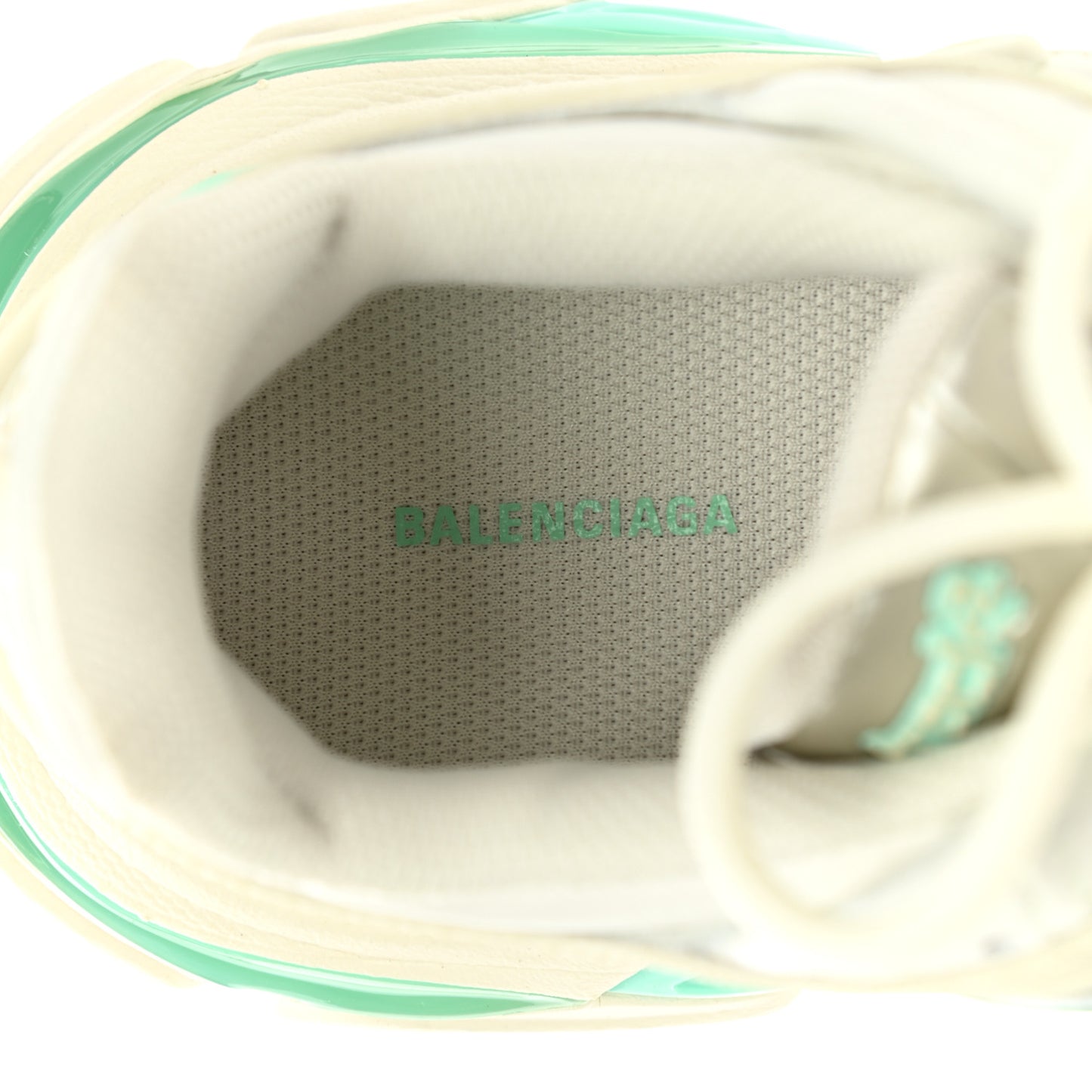Rubber Mesh Tri-Color Womens Track.2 Open Sneakers 37 Mint Light Beige Grey