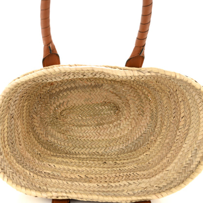 Chloe Raffia Small Grain Calfskin Medium Marcie Basket Tan 5 of 9