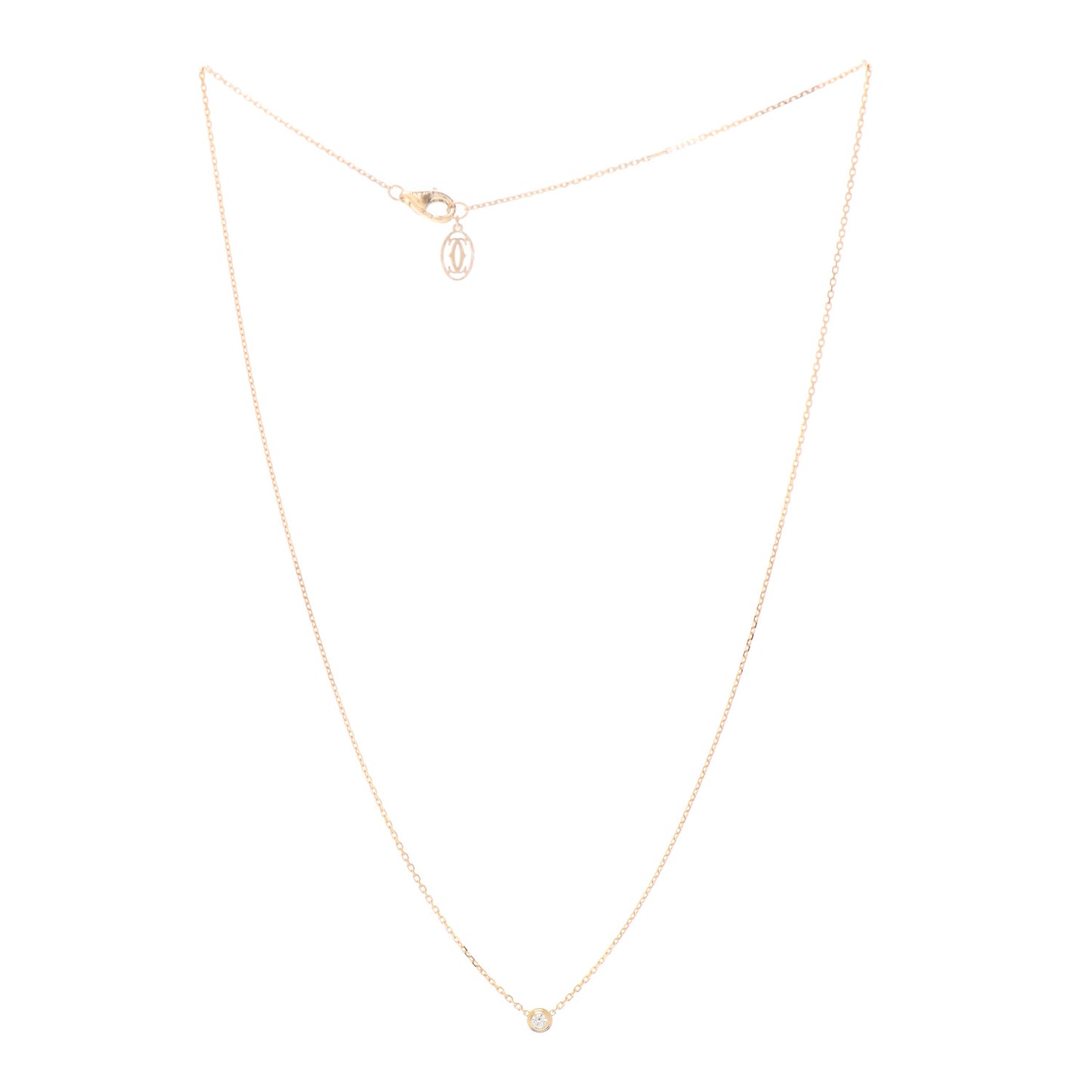 18K Yellow Gold Diamond XS D'Amour Pendant Necklace