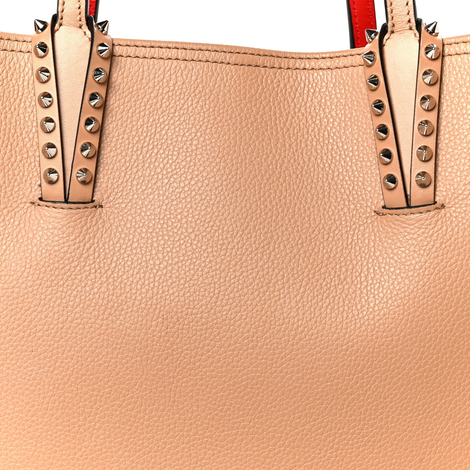 Christian Louboutin Calfskin Spikes East West Cabata Tote Nude 10 of 12