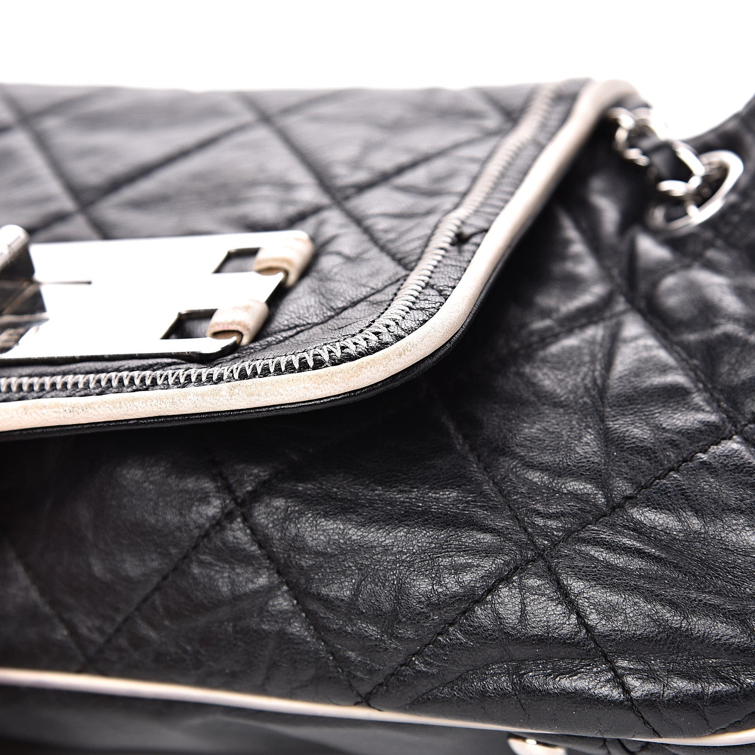 Chanel Lambskin Quilted East West Accordion Flap Black 10 of 16