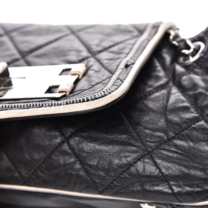 Chanel Lambskin Quilted East West Accordion Flap Black 10 of 16