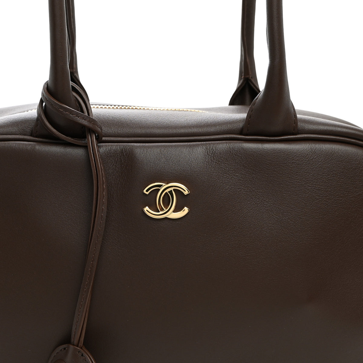 Chanel Calfskin Large Perfect Bowling Bag Dark Brown 8 of 10