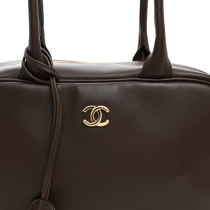 Chanel Calfskin Large Perfect Bowling Bag Dark Brown 8 of 10