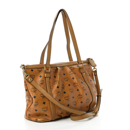 MCM Visetos Medium Essentials Shopper Tote Cognac 3 of 15