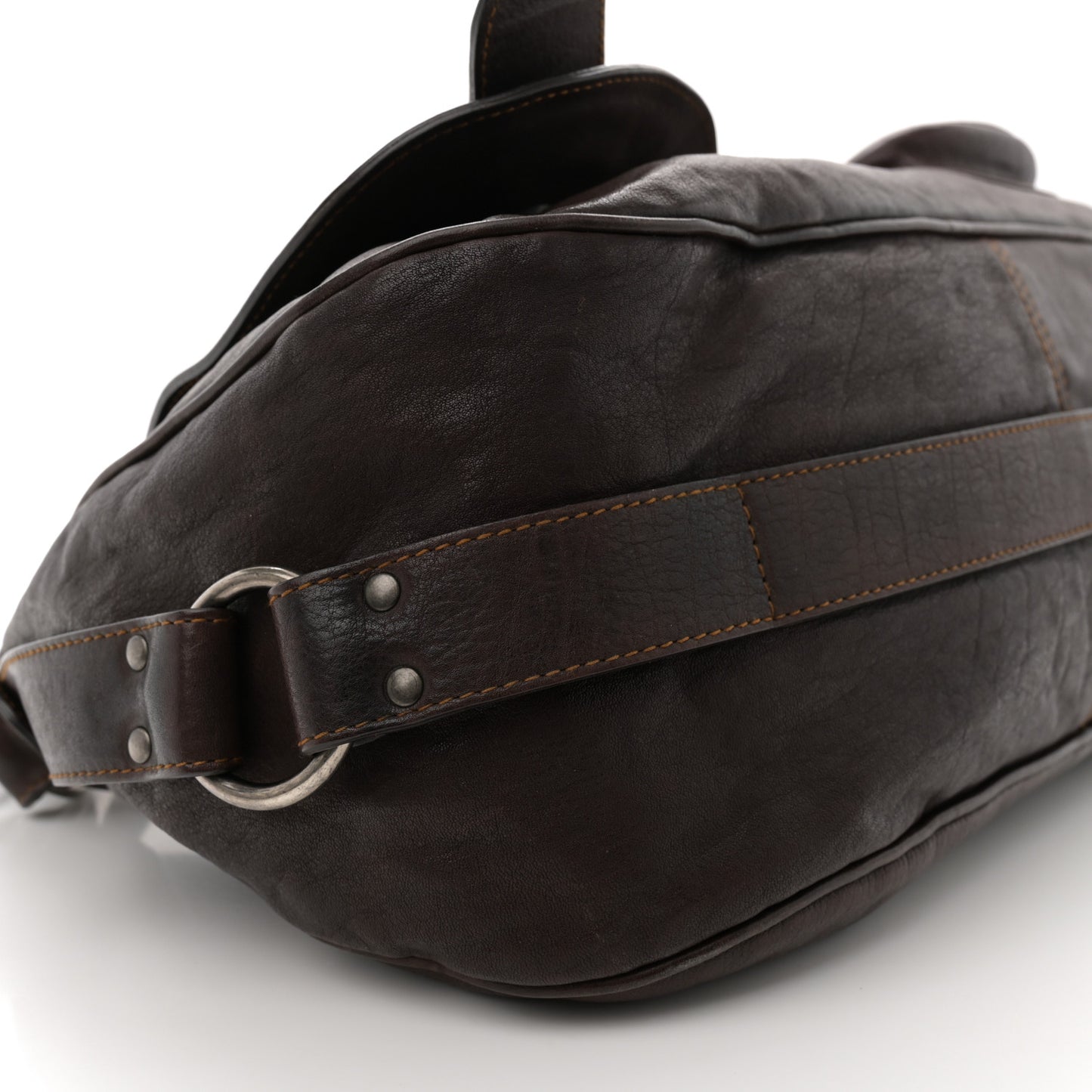 Calfskin Large Gaucho Double Saddle Bag Brown