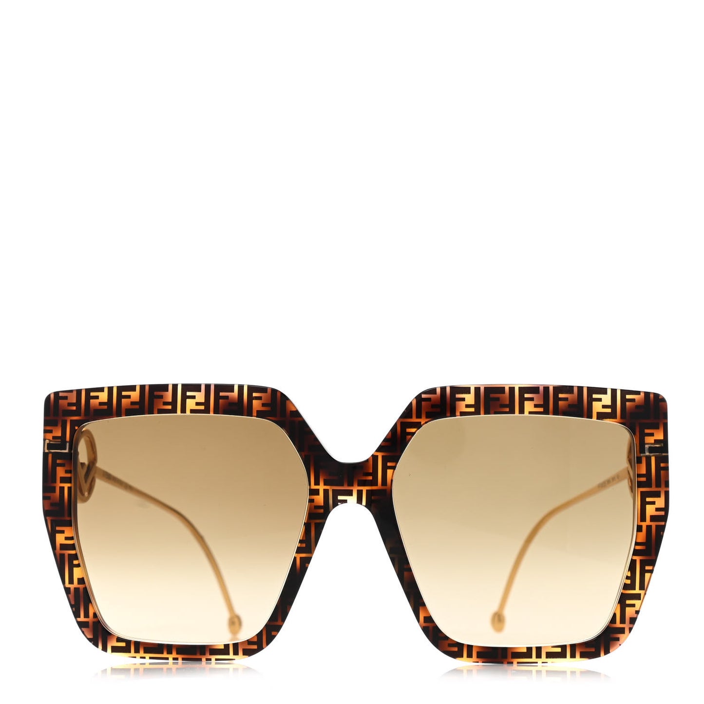 Acetate Metal F is Fendi FF Butterfly Sunglasses FF 0410/S Havana