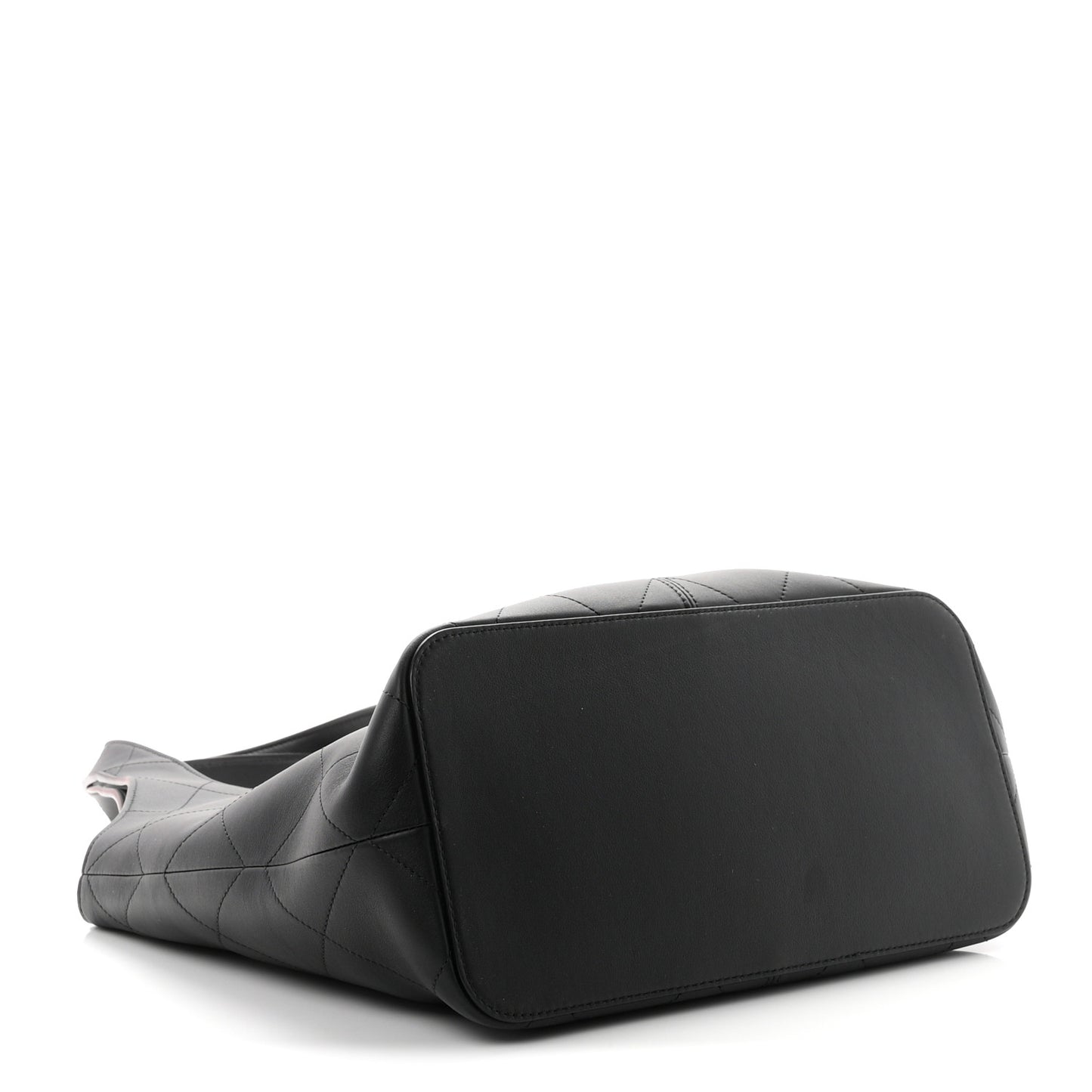 Calfskin Quilted Medium Shopping Bag Black