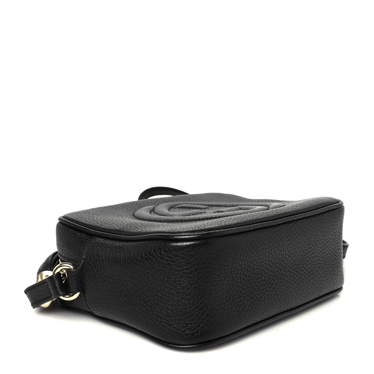Pebbled Calfskin Small Soho Disco Bag Black