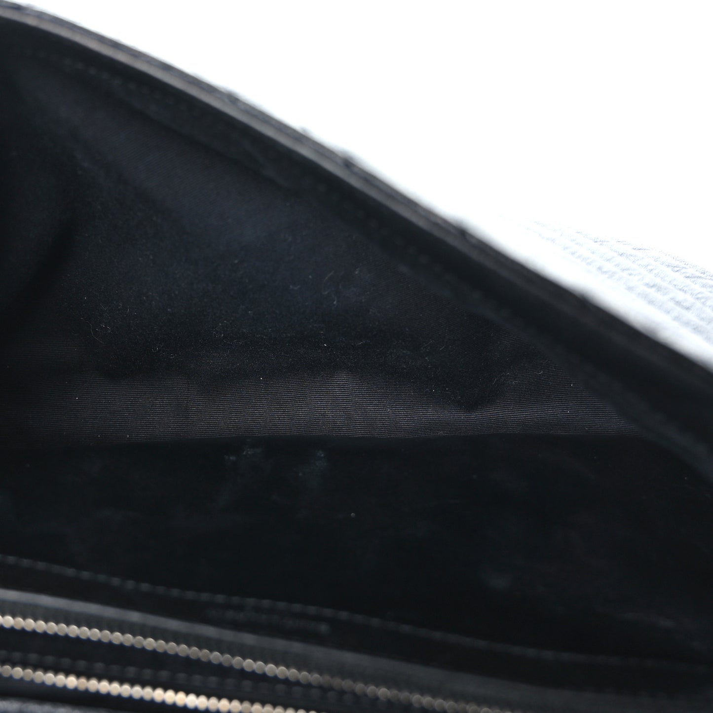 Sheepskin Matelasse Chevron Monogram Large College Satchel Black