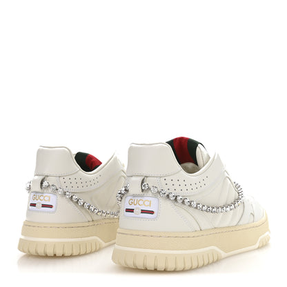 Gucci Calfskin Womens Re-Web Removable Crystal Sneakers 38.5 White 9 of 18