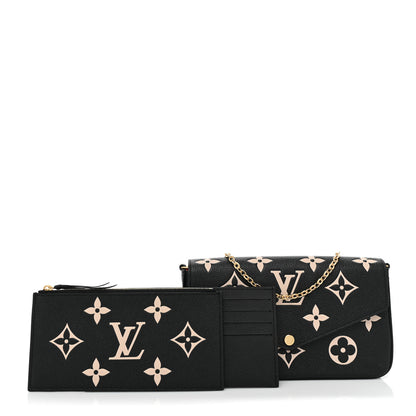 Louis Vuitton Empreinte Monogram Giant Felicie Pochette Black Beige 1 of 8
