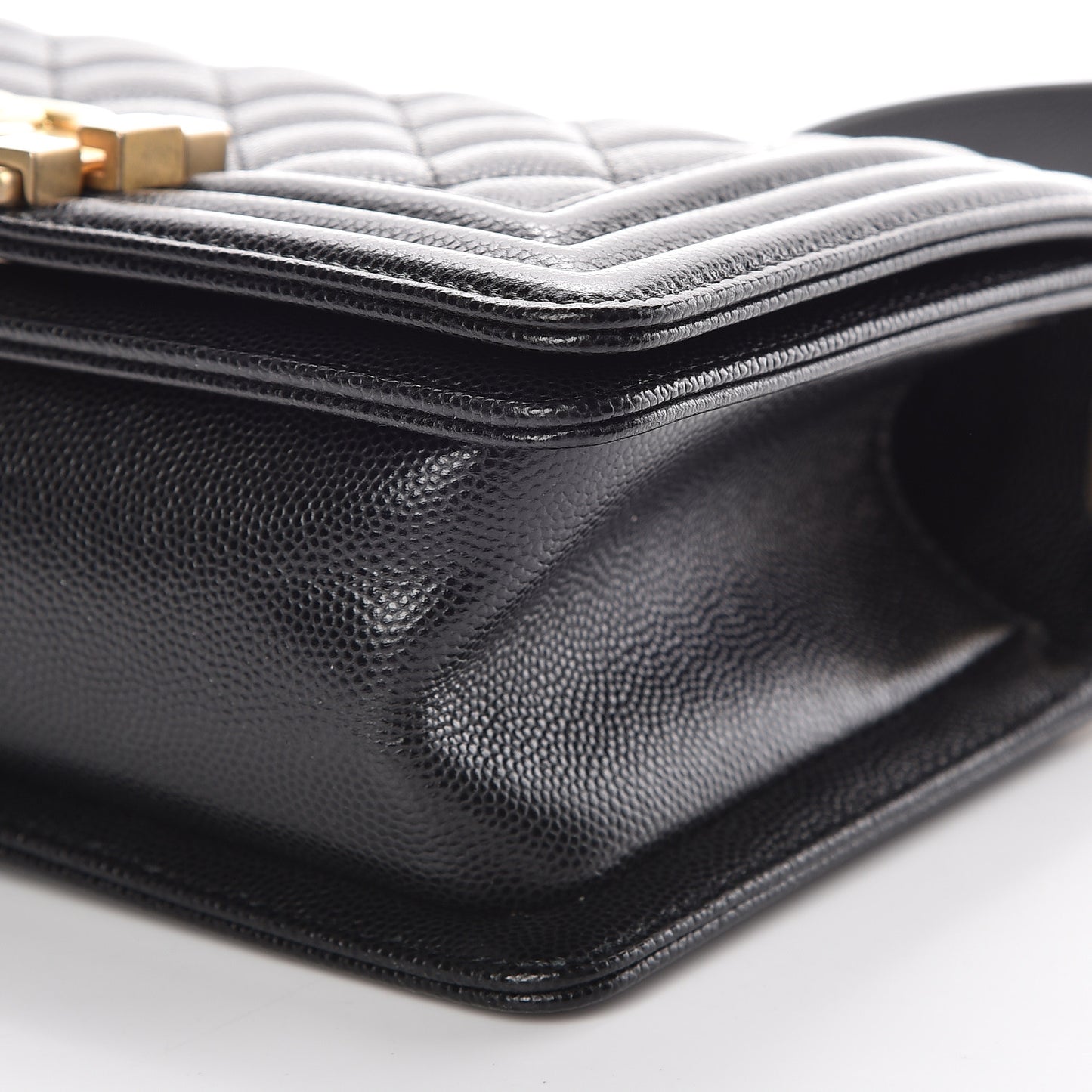 Caviar Quilted Small Boy Flap Black