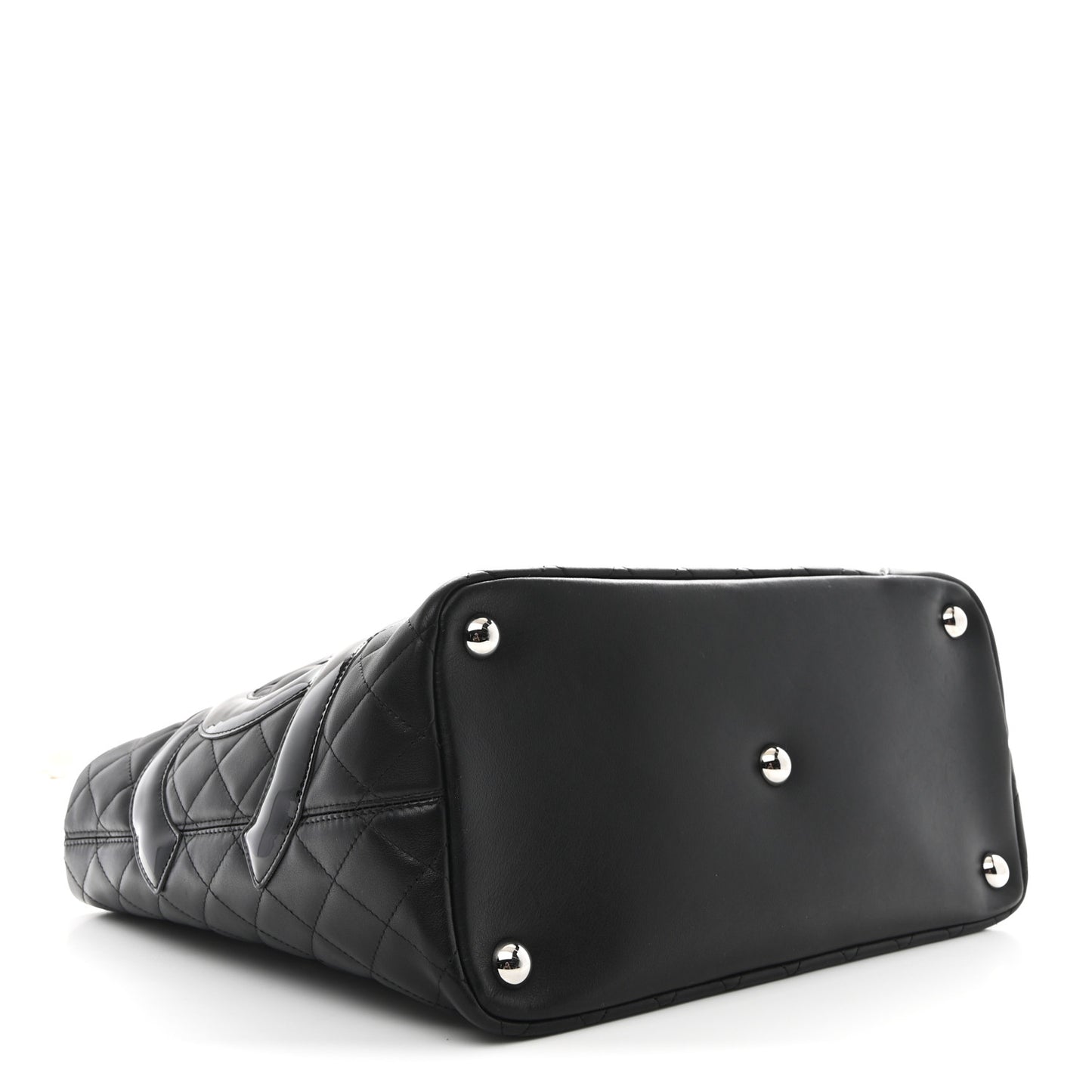 Calfskin Quilted Large Cambon Tote Black