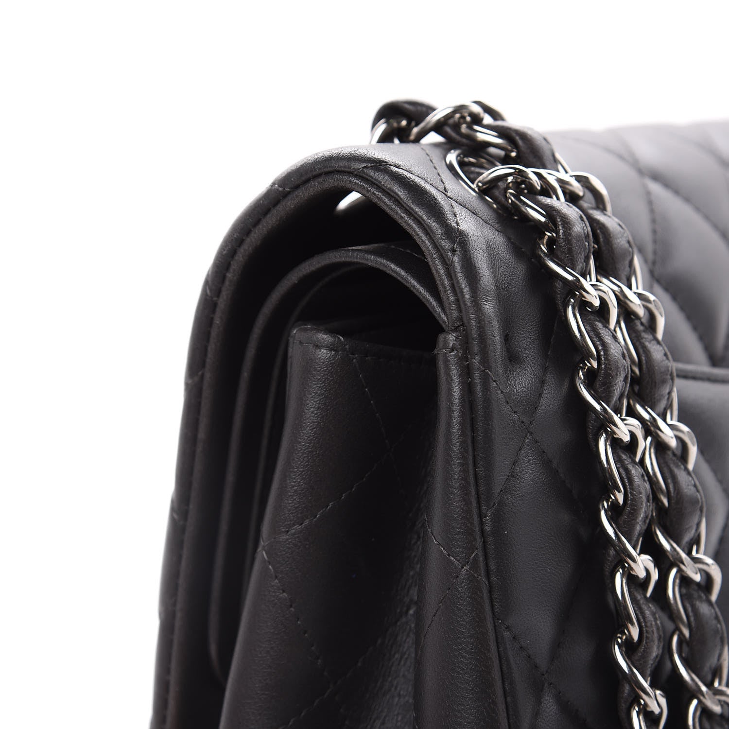 Chanel Lambskin Quilted Jumbo Double Flap Dark Grey 8 of 14