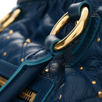Marc Jacobs Calfskin Quilted Studded Stam Blue 19 of 20