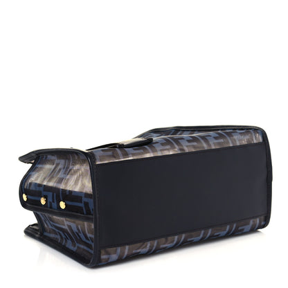 Fendi Mesh Vitello Century FF 1974 Mini Peekaboo Defender Cover Azzurro Black Ebano 3 of 14