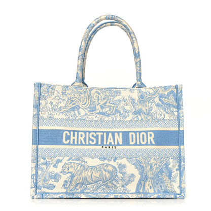 Christian Dior Canvas Embroidered Medium Dioriviera Toile De Jouy Book Tote Light Blue 1 of 10