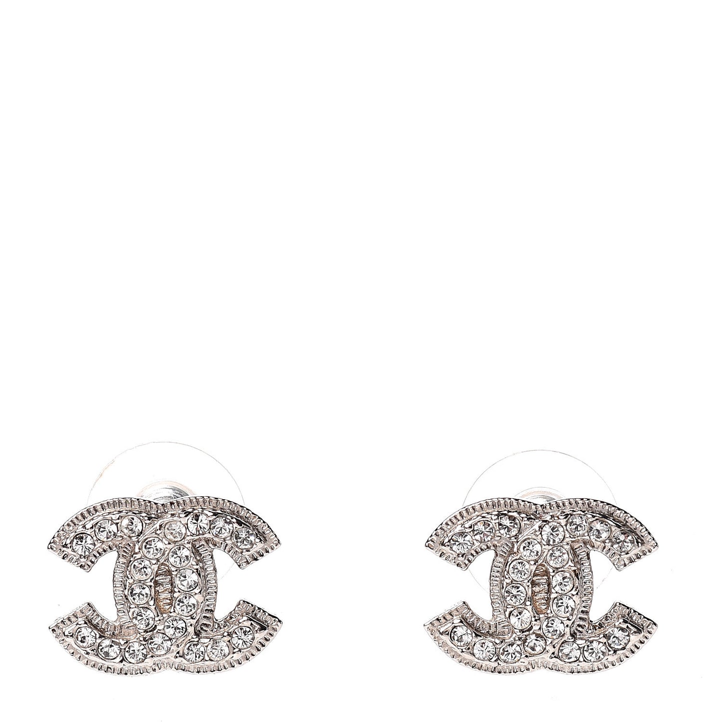 Crystal CC Earrings Silver