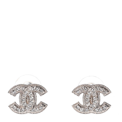 Chanel Crystal CC Earrings Silver 1 of 5