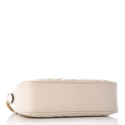 Gucci Calfskin Matelasse Small GG Marmont Chain Shoulder Bag White 4 of 14