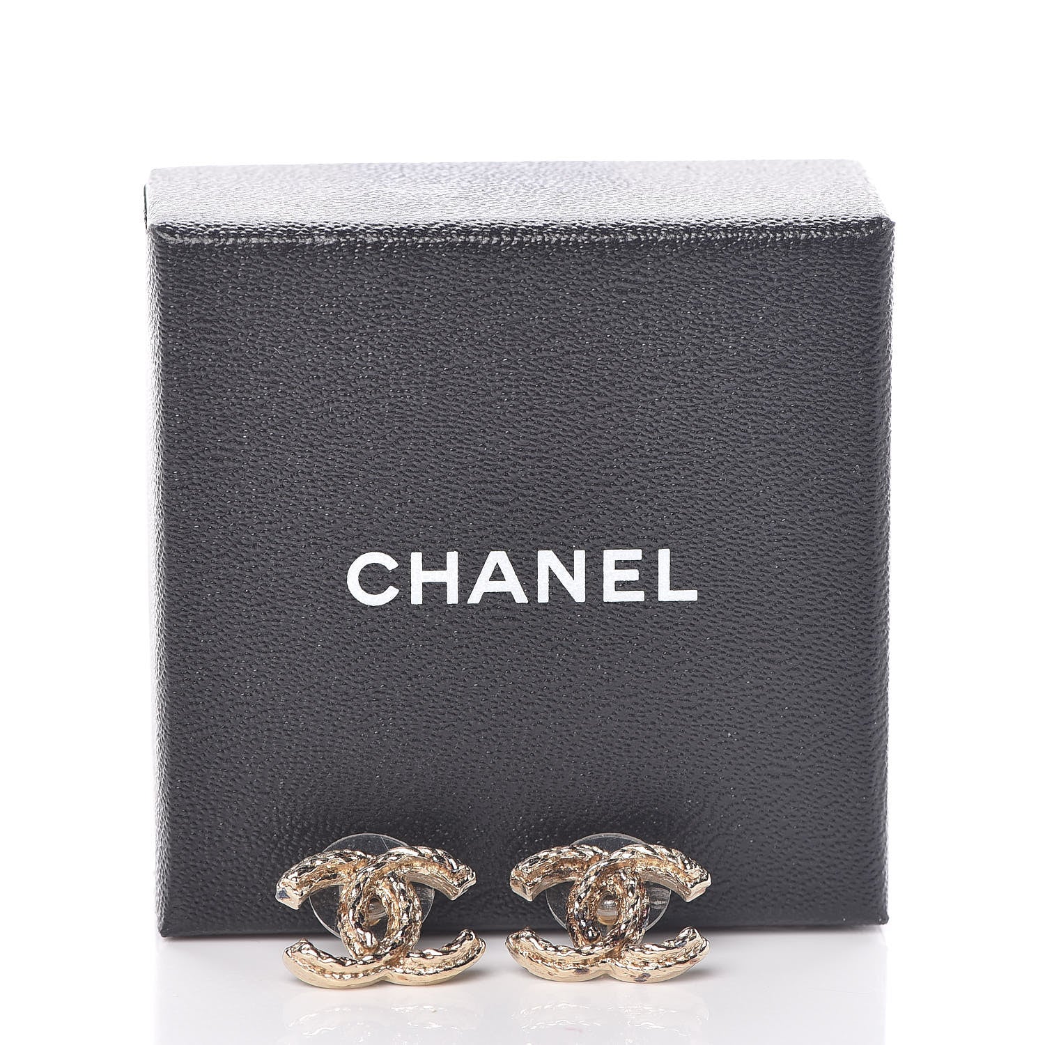 Chanel Metal Twisted CC Earrings Gold 10 of 10