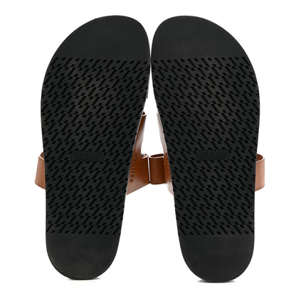 Hermes Calfskin Mens Chypre Sandals 44 Marron Dore 6 of 10