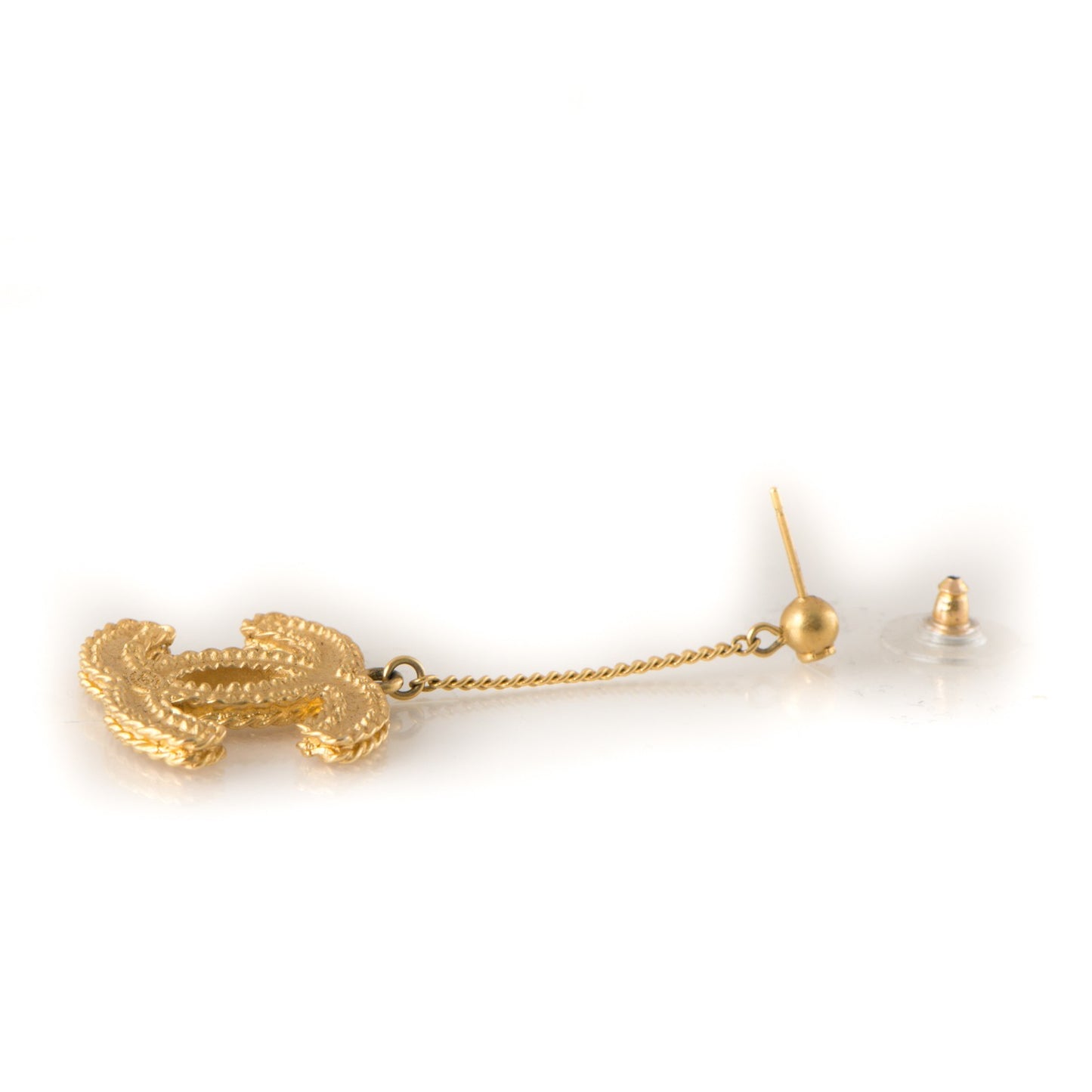 CC Drop Earrings Matte Gold