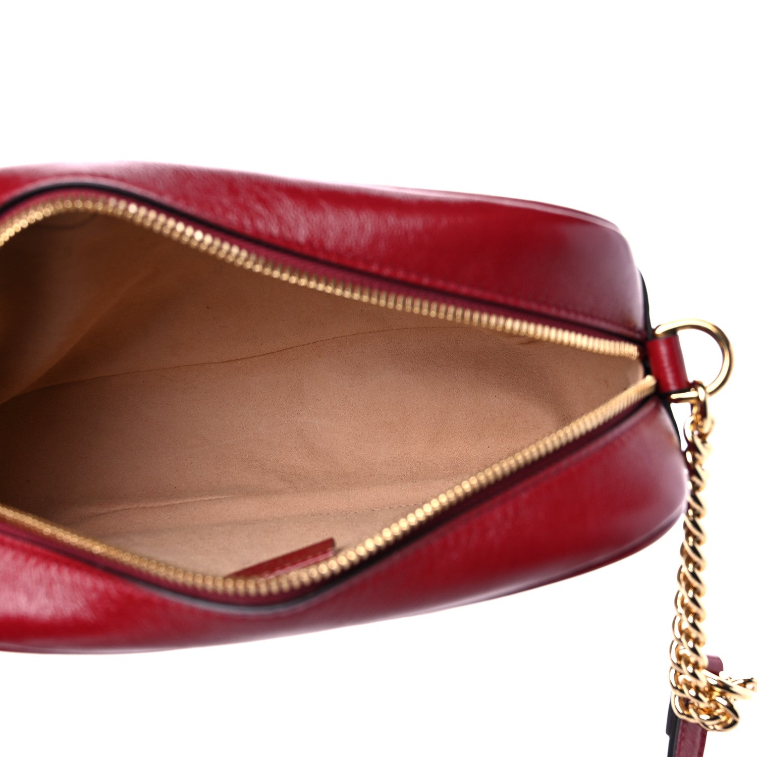 Gucci Monogram Azalea Calfskin Matelasse Diagonal Small GG Marmont Chain Shoulder Bag Beige Ebony New Cherry Red 5 of 10