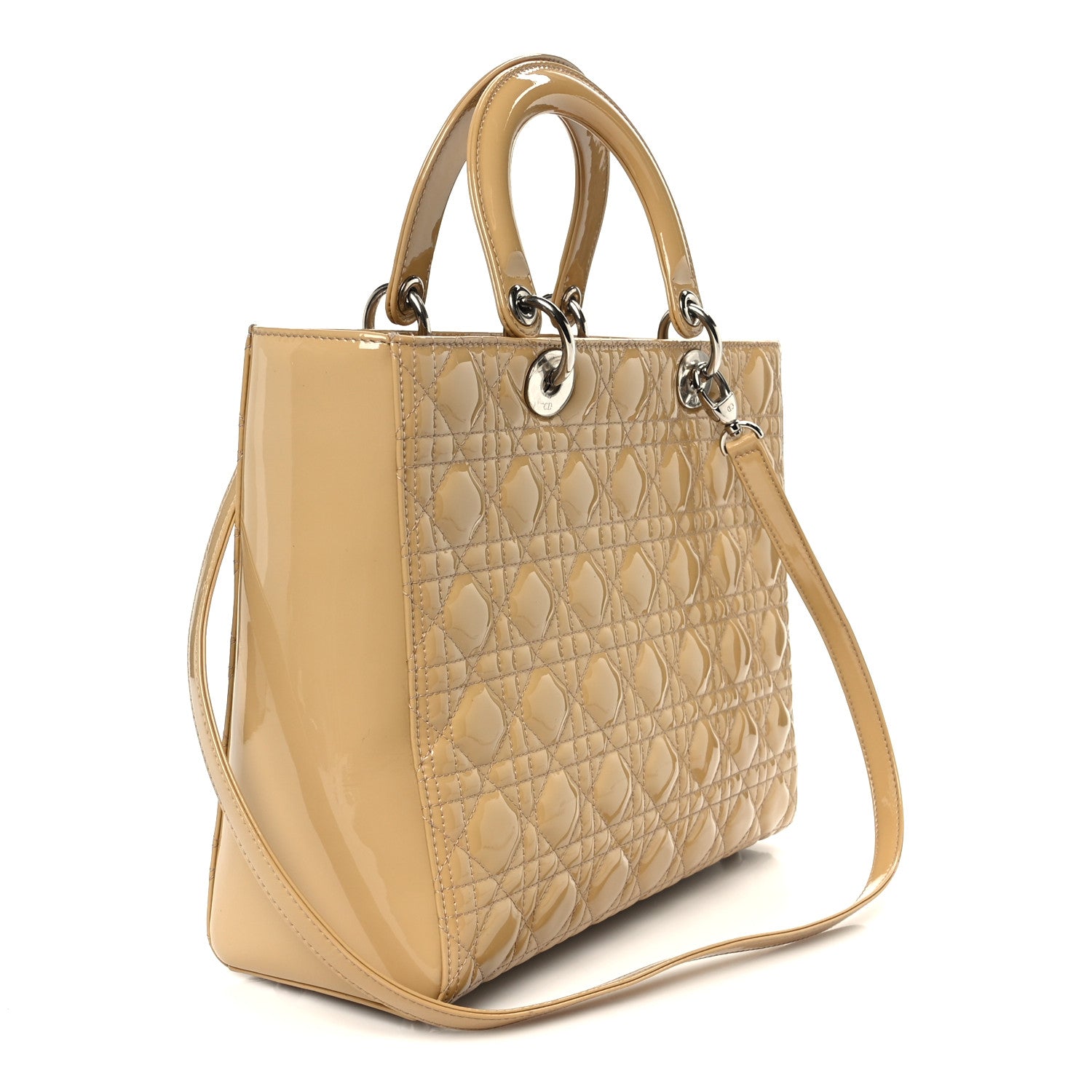 Christian Dior Patent Cannage Large Lady Dior Dark Beige 3 of 10