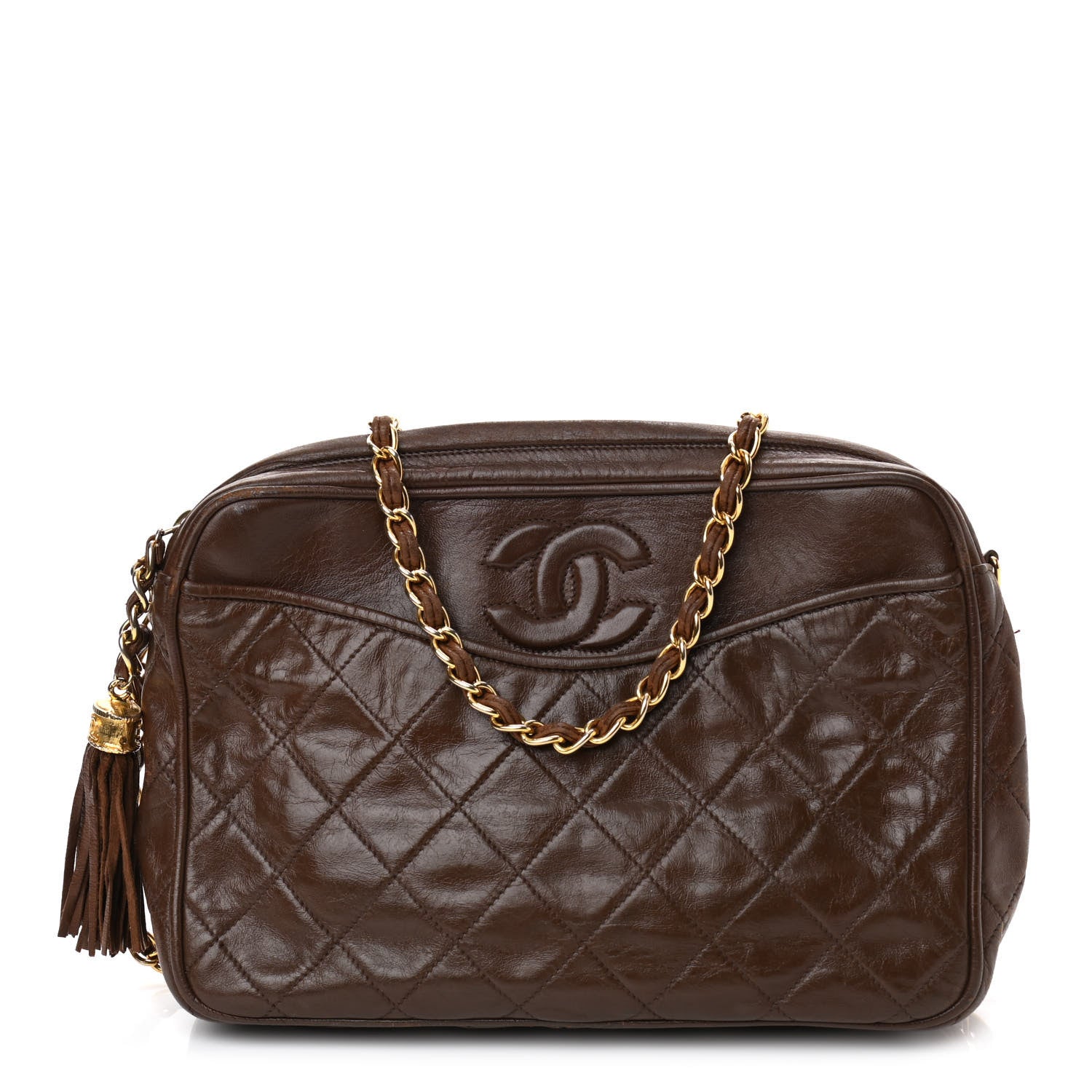 Chanel Lambskin Tassel Camera Case Brown 1 of 16