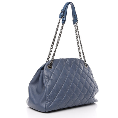 Chanel Distressed Lambskin Quilted Just Mademoiselle Bowling Bag Dark Blue 2 of 9