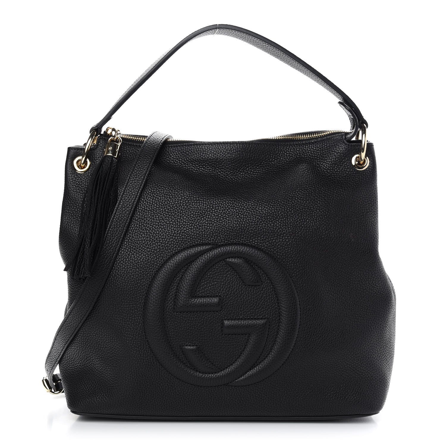 Gucci Pebbled Calfskin Large Soho Hobo Black 1 of 8