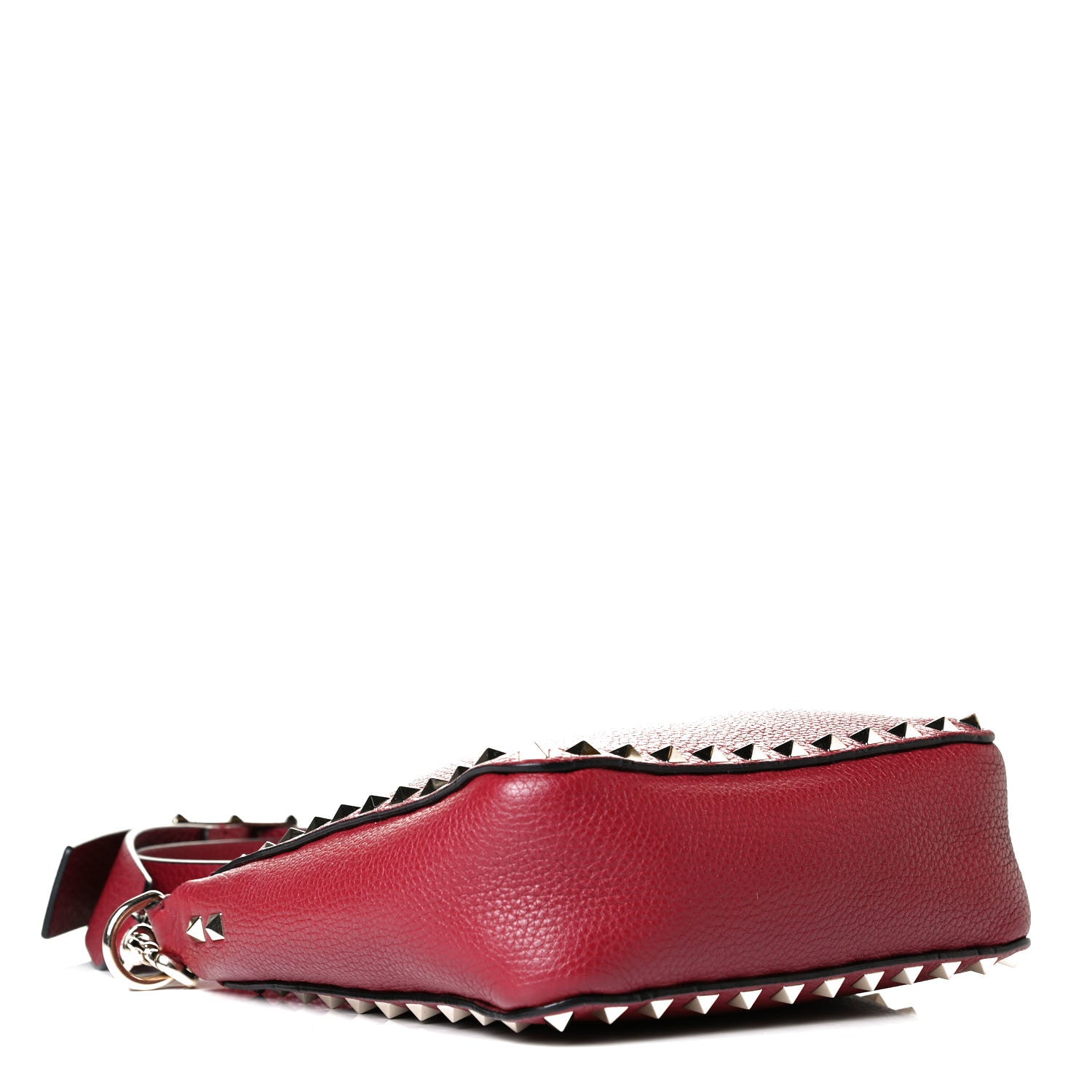Valentino Garavani Pebbled Calfskin Mini Rockstud Flip-Lock Messenger Bag Rubino 3 of 8