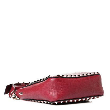 Valentino Garavani Pebbled Calfskin Mini Rockstud Flip-Lock Messenger Bag Rubino 3 of 8