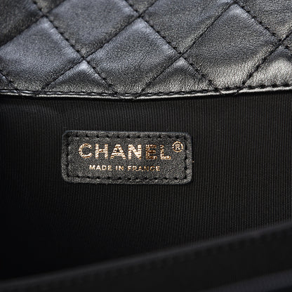 Chanel Metallized Calfskin Quilted XXL Travel Flap Bag Black 6 of 11