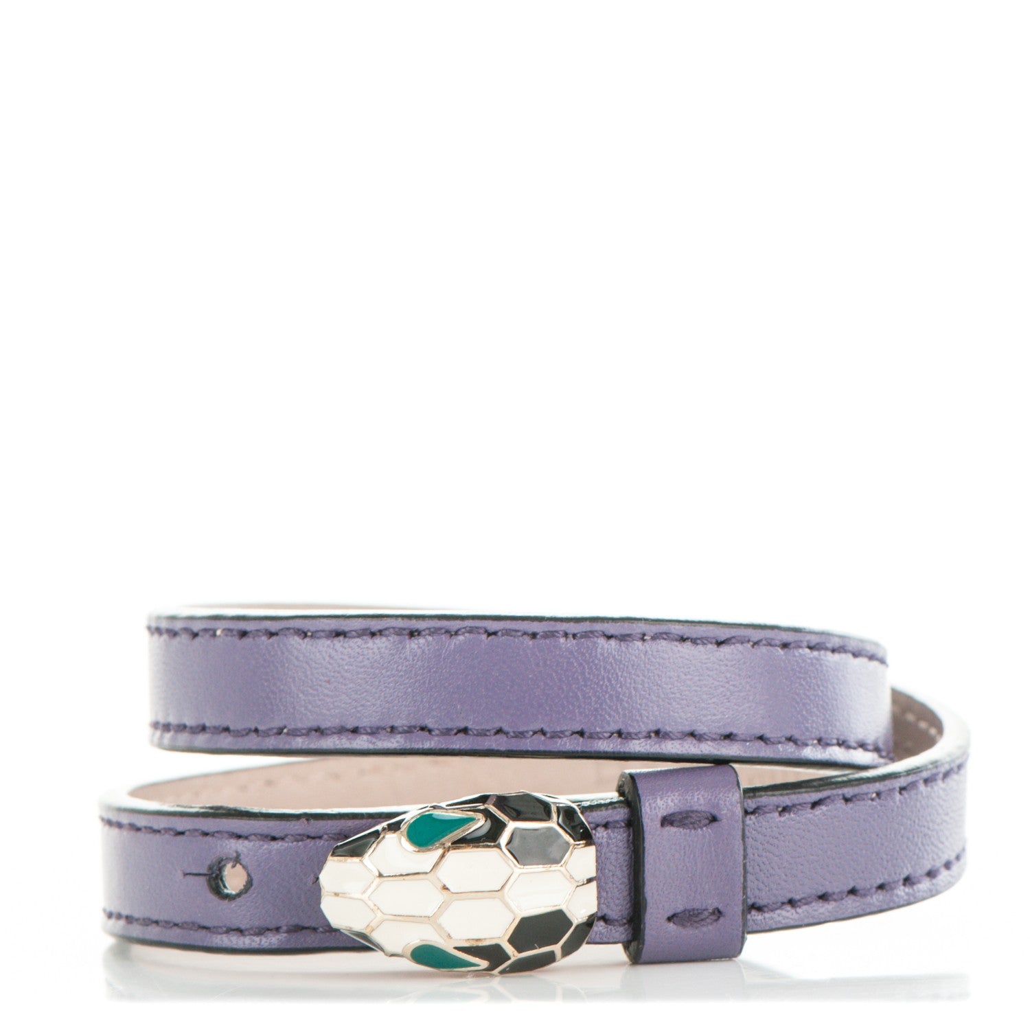 Bulgari Lambskin Serpenti Forever Double Coil Bracelet S 1 of 5
